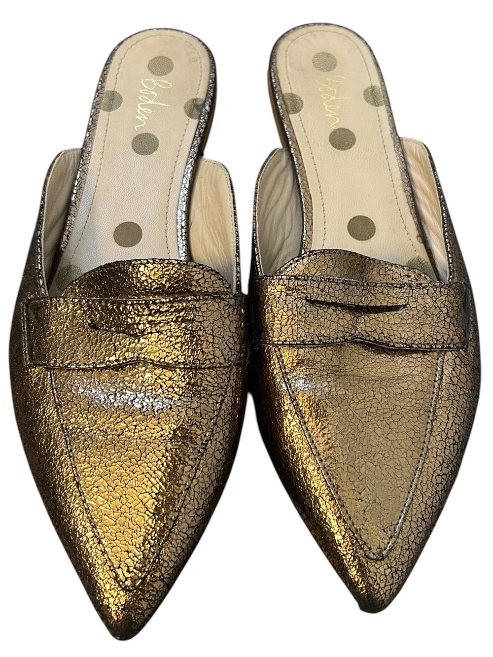 Boden Metallic Leather Mule